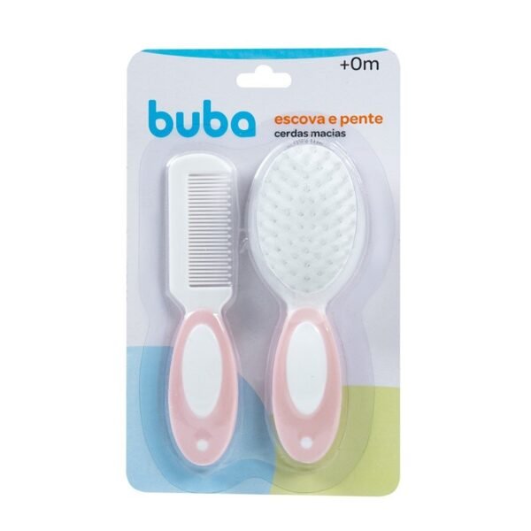 ESCOVA E PENTE BABY ROSA - 12643 - Imagem 2