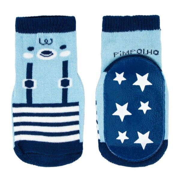 MEIA C/ SOLADO ANTID. AZUL URSO TAM: 16-20