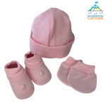 KIT TOUCA, LUVA, SAP. ROSA CLARO