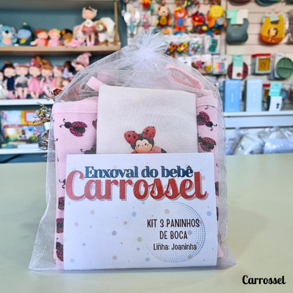 KIT 3 PANINHOS DE BOCA JOANINHA ROSA - Imagem 4